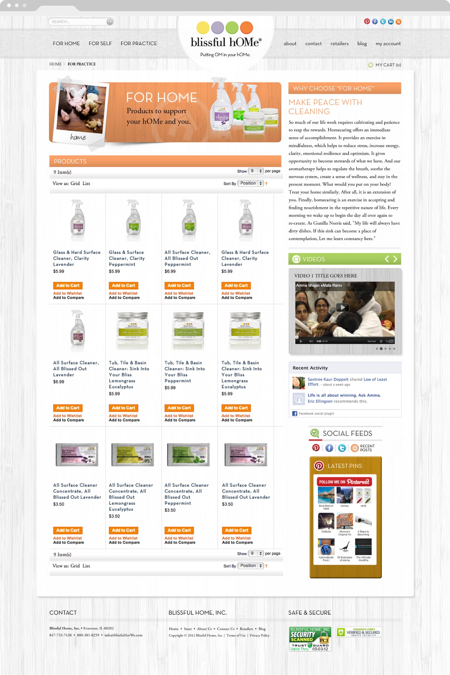 Blissful Home Web Design Page