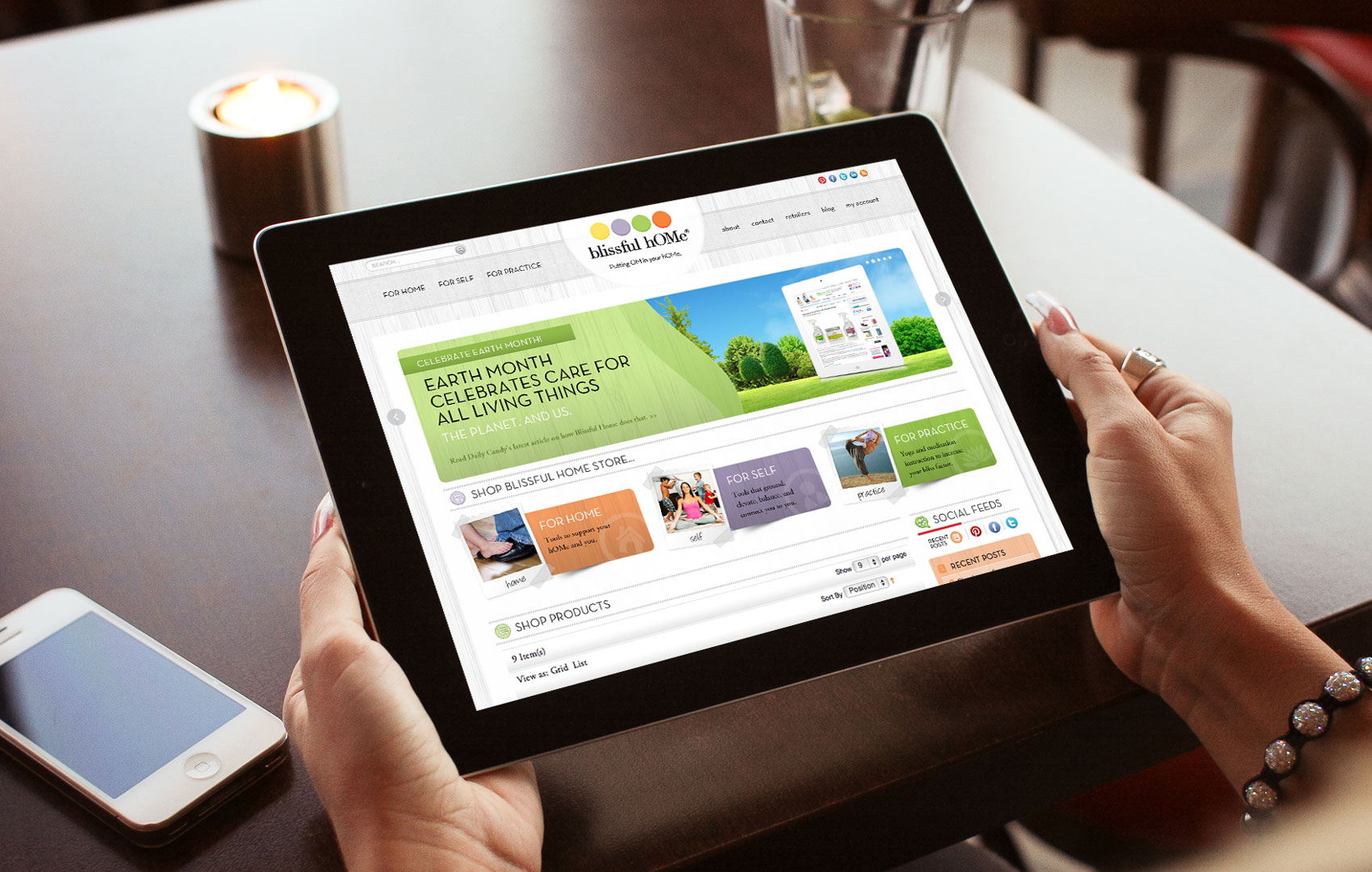 Blissful Home Web Design on Tablet