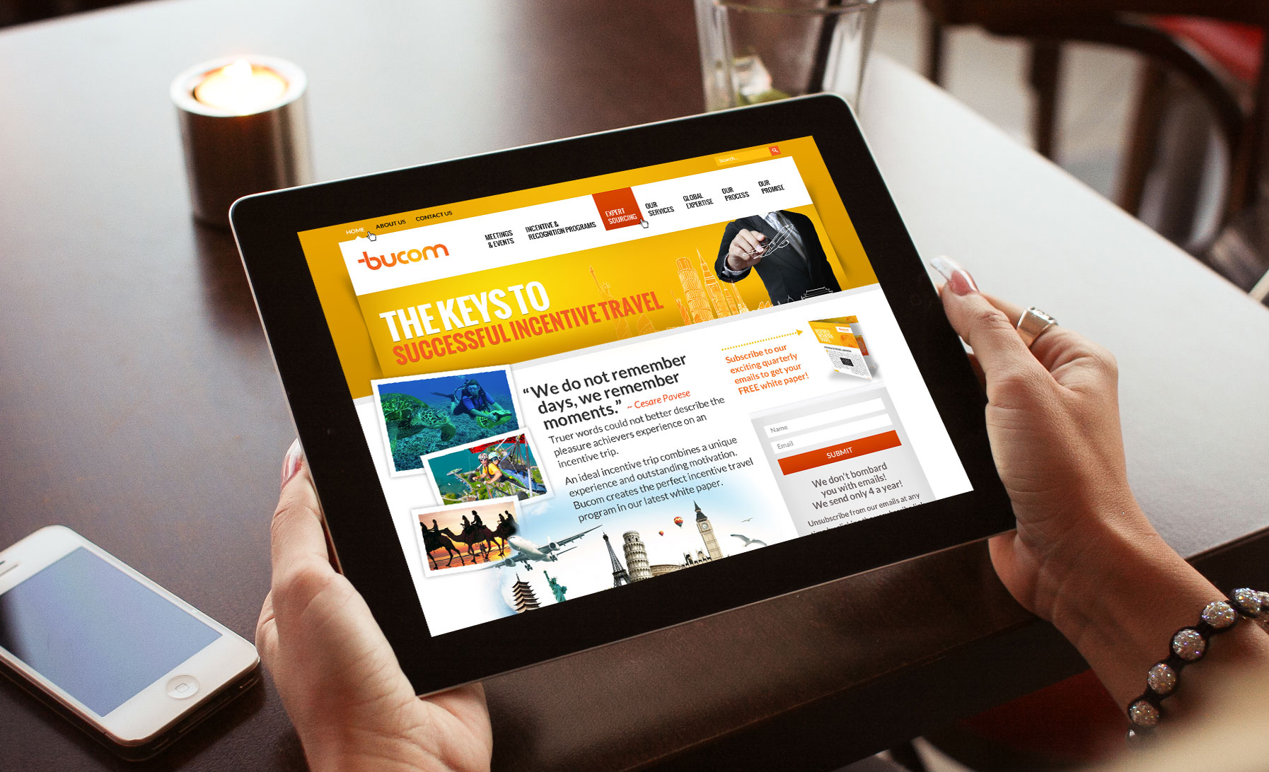 BII Web Design on Tablet