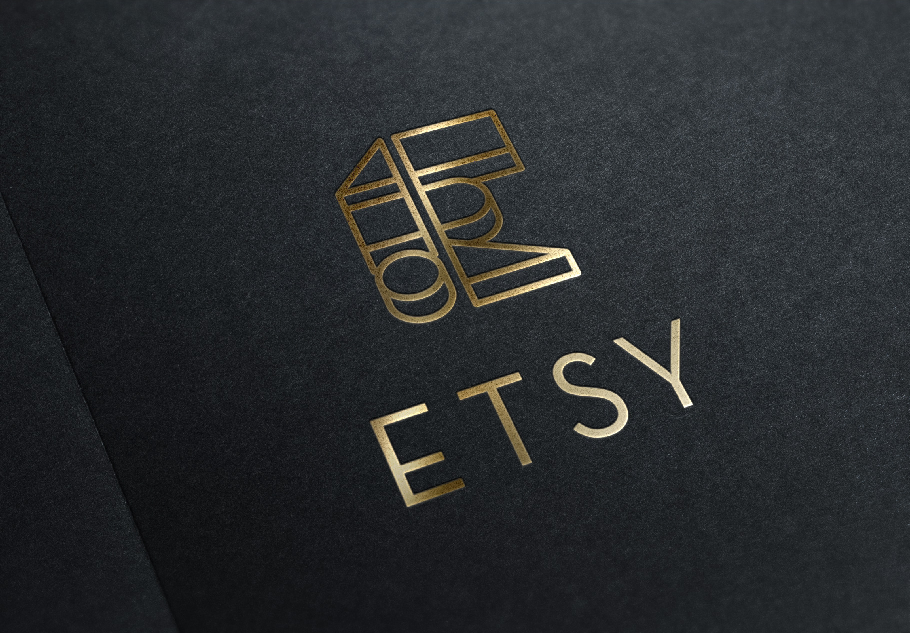 Etsy Logo Gold Foil Stamp Mockup