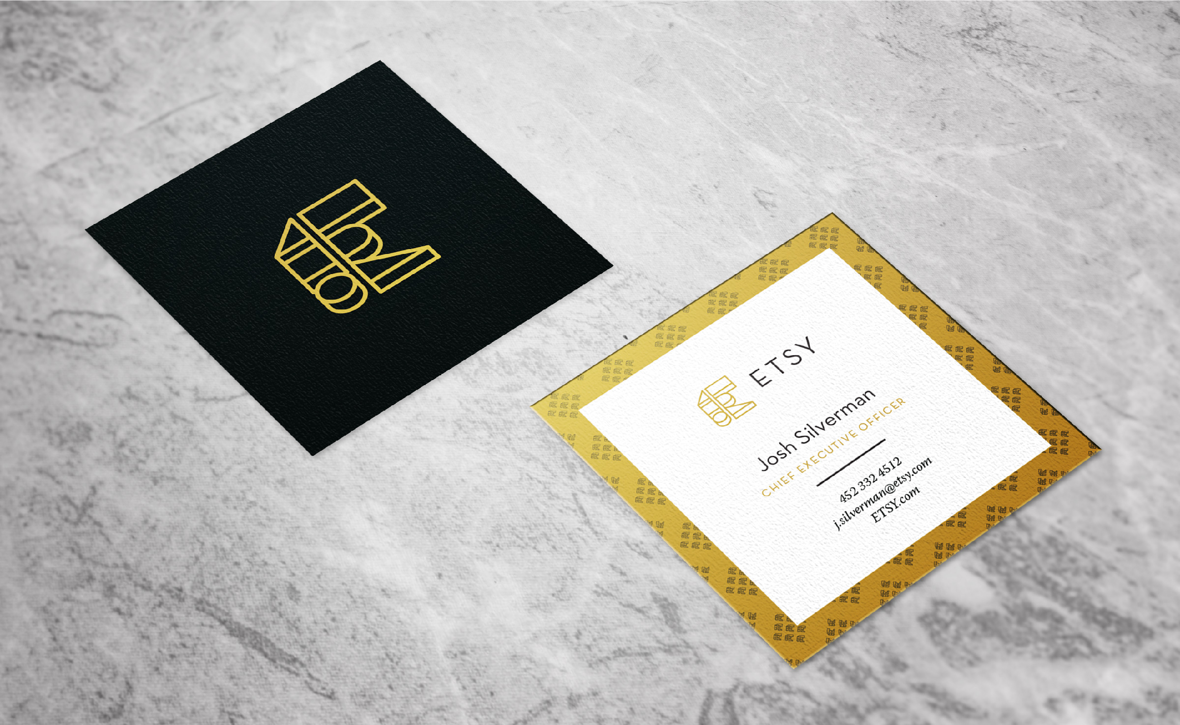 Etsy Square Business Cards Mockup
