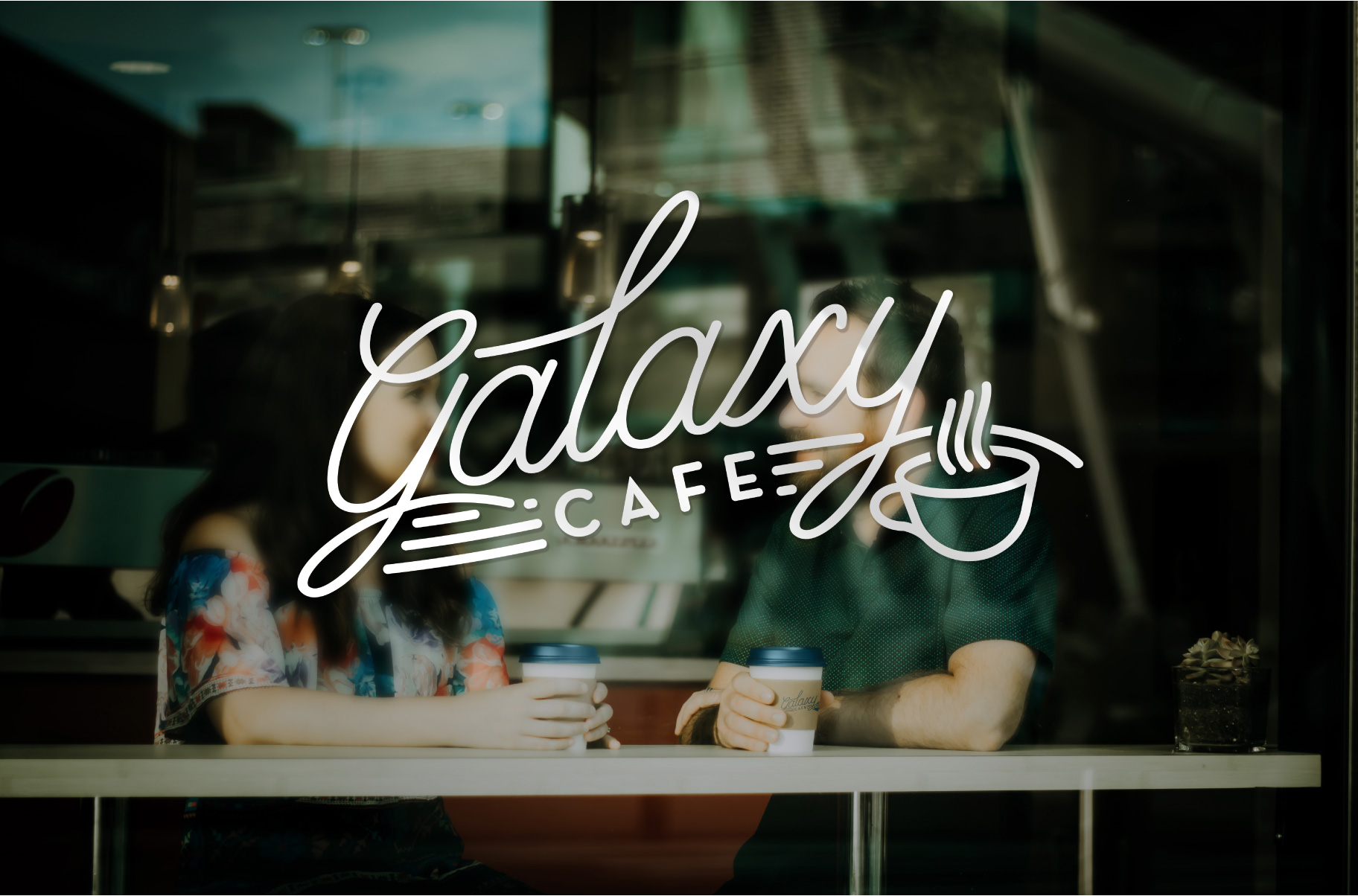 Galaxy Cafe Store Front Mockup
