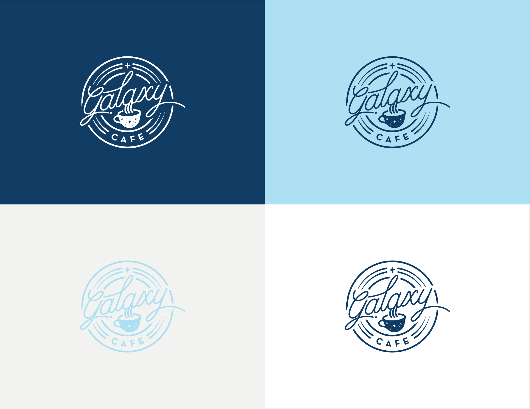Galaxy Cafe Re-brand Secondary Logo Color Variants