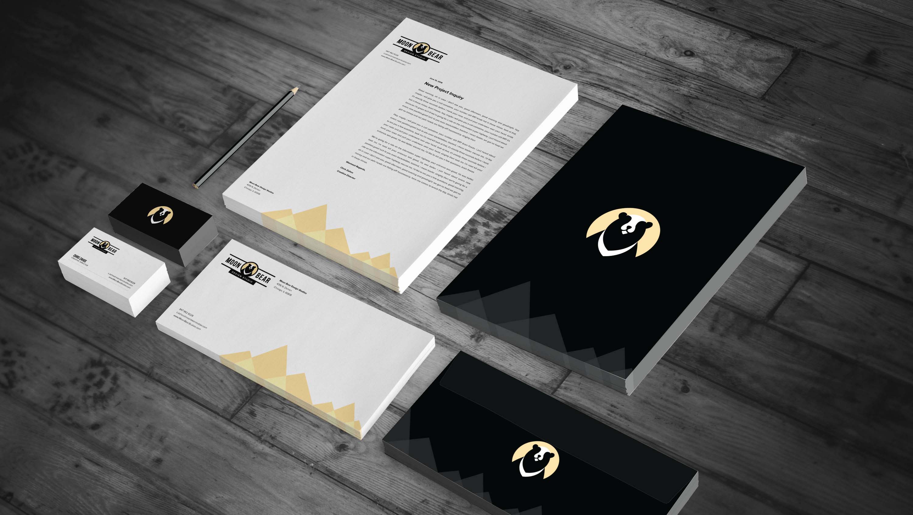 Moon Bear Design Studio Branding Identity Stationary Pieces