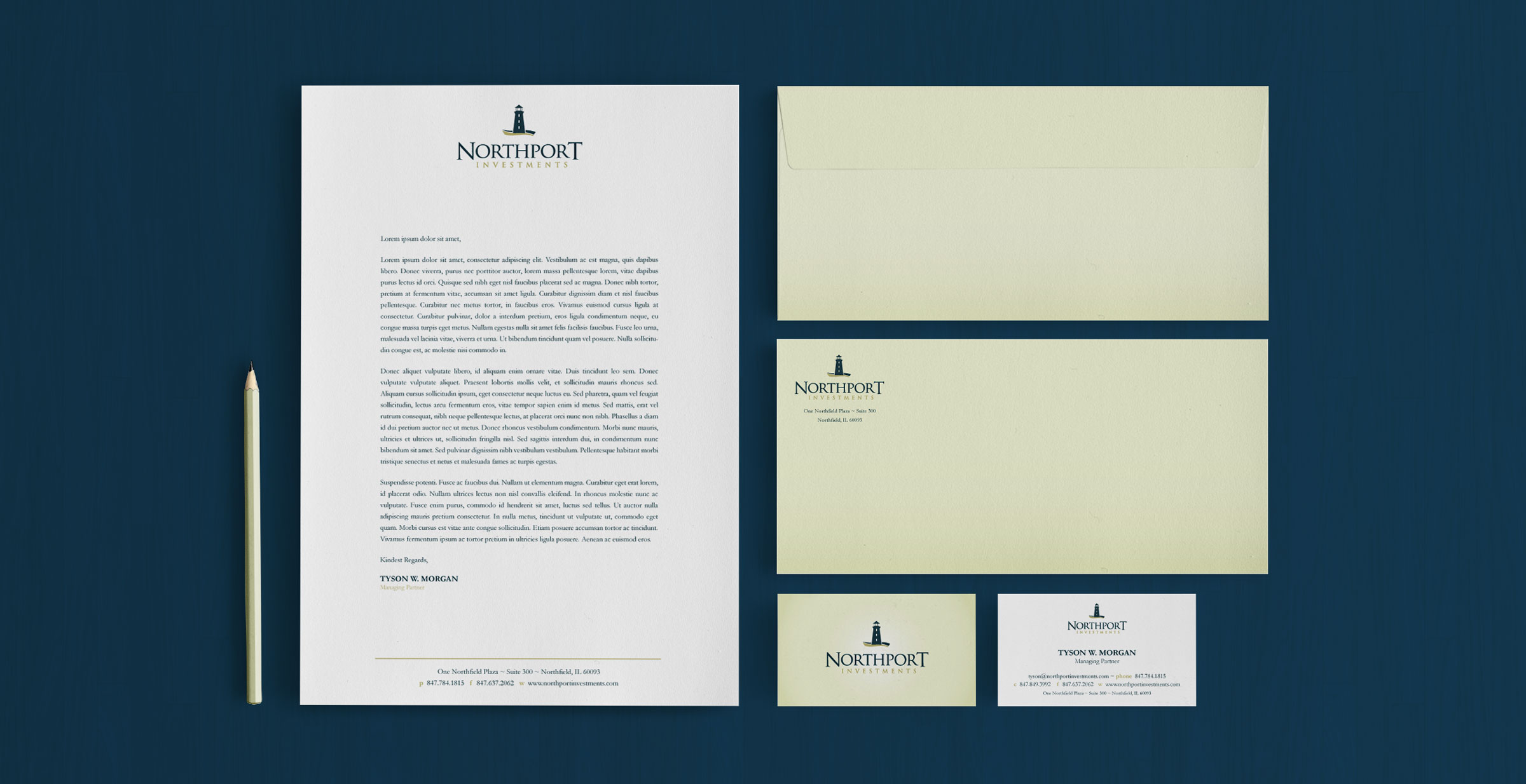 Northport Investments Branding Identity Stationary Pieces