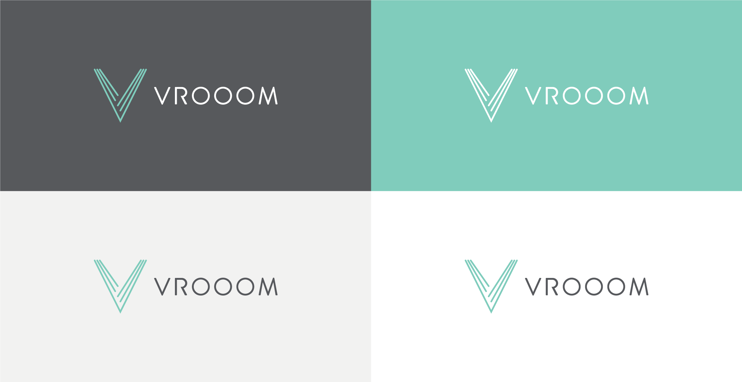 VROOOM Driver-less Car Company Brand Logo Color Variants